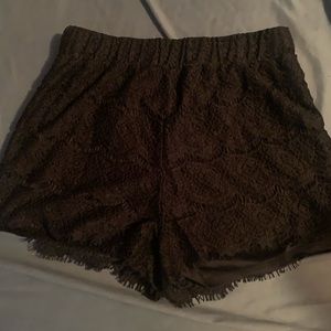 Black lace Charlotte Russe shorts.